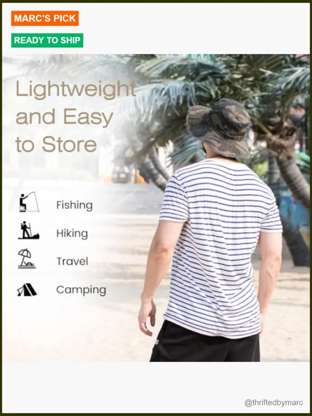 Boonie Hat UPF 50+ Sun Protection Bucket Hat for Hiking Fishing
